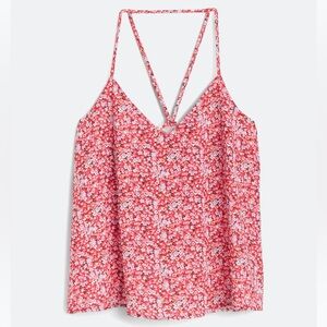 Skies Are Blue Red Floral Tank Top